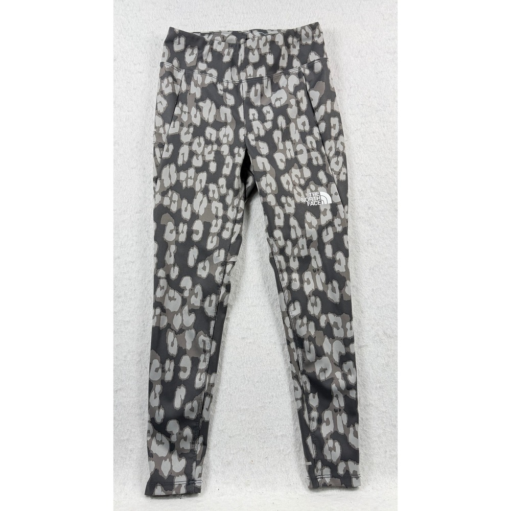 The North Face Girls On Mountain Leopard Print Leggings Gray Size 7/8 Small